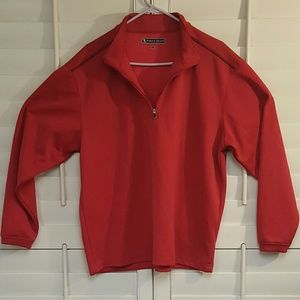 Mens Pebble Beach performance red pullover Large